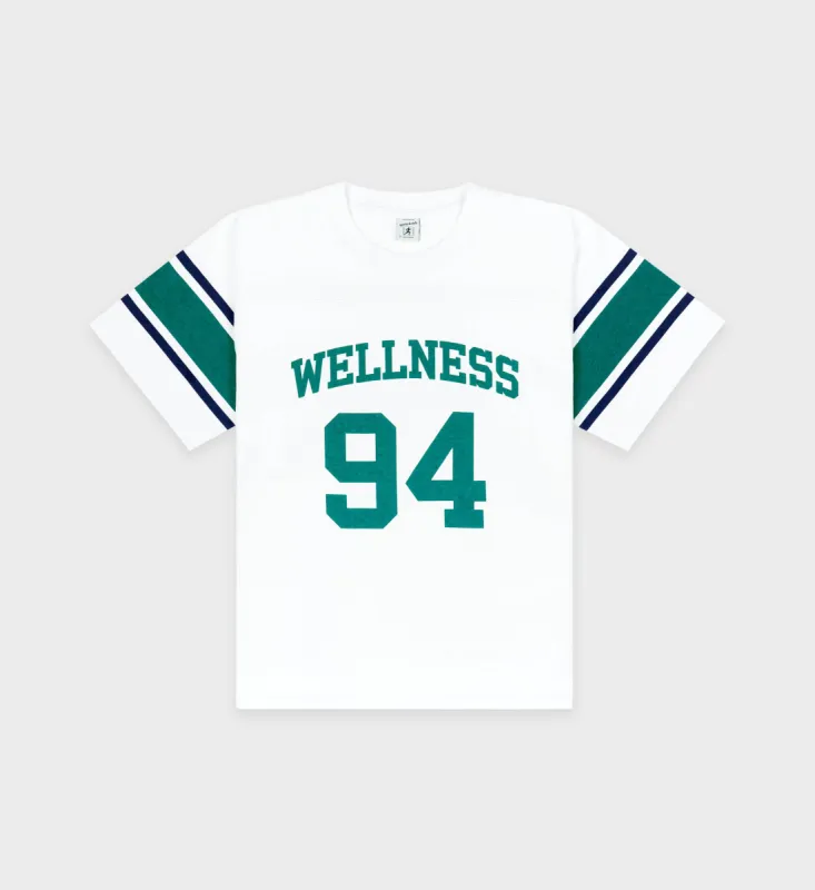 Wellness 94 Rugby Tee - White/Alpine/Navy sold by Sporty and Rich