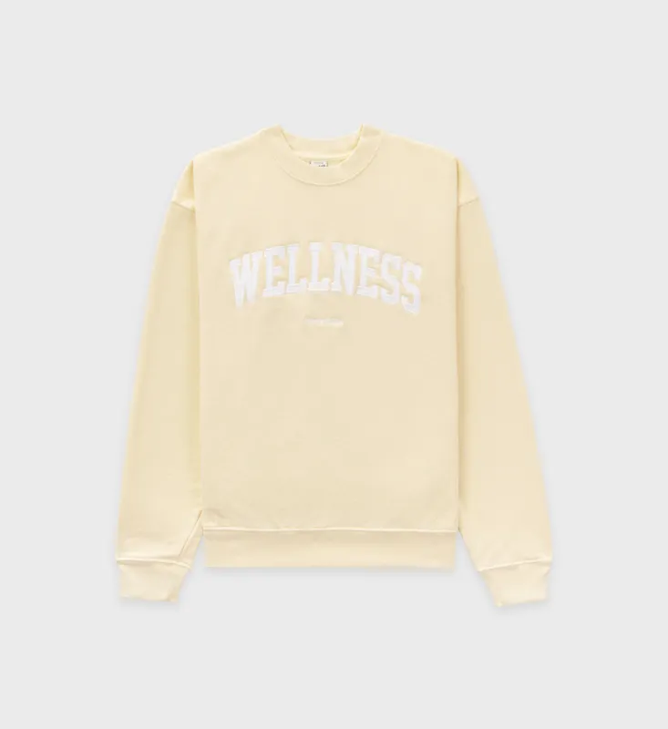 Wellness Ivy Crewneck - Yellow sold by Sporty and Rich