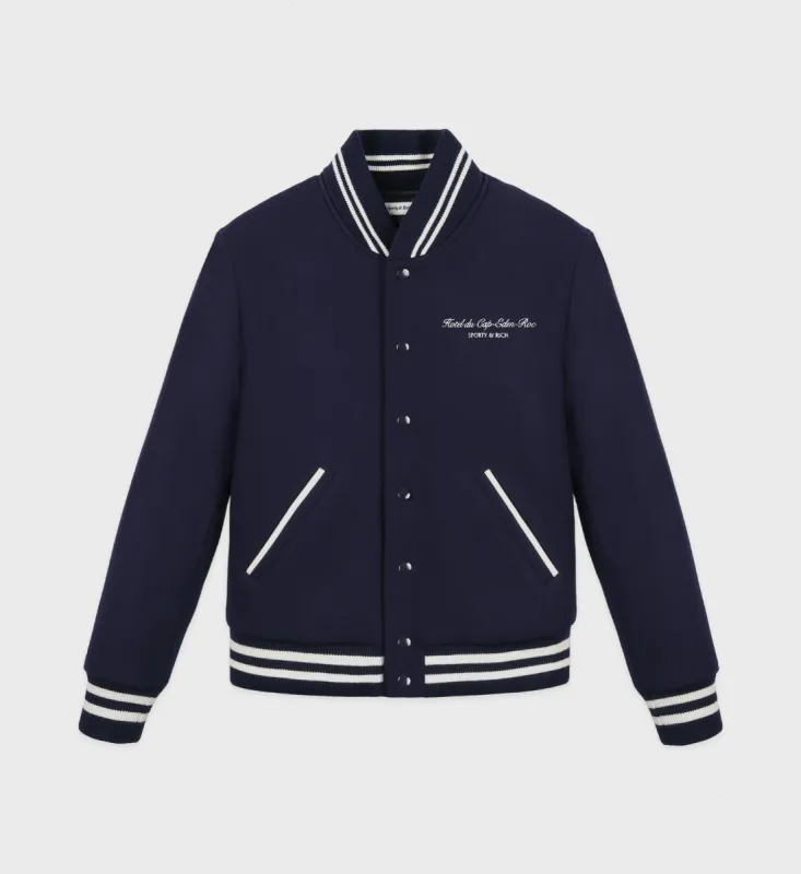 Eden Crest Wool Varsity Jacket - Navy/Cream sold by Sporty and Rich