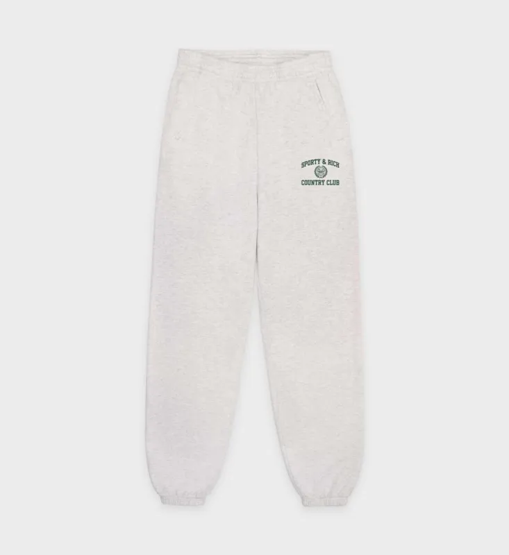 Varsity Crest Sweatpant - Heather Gray/Forest sold by Sporty and Rich