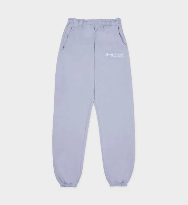 French Sweatpant - Washed Periwinkle/White sold by Sporty and Rich