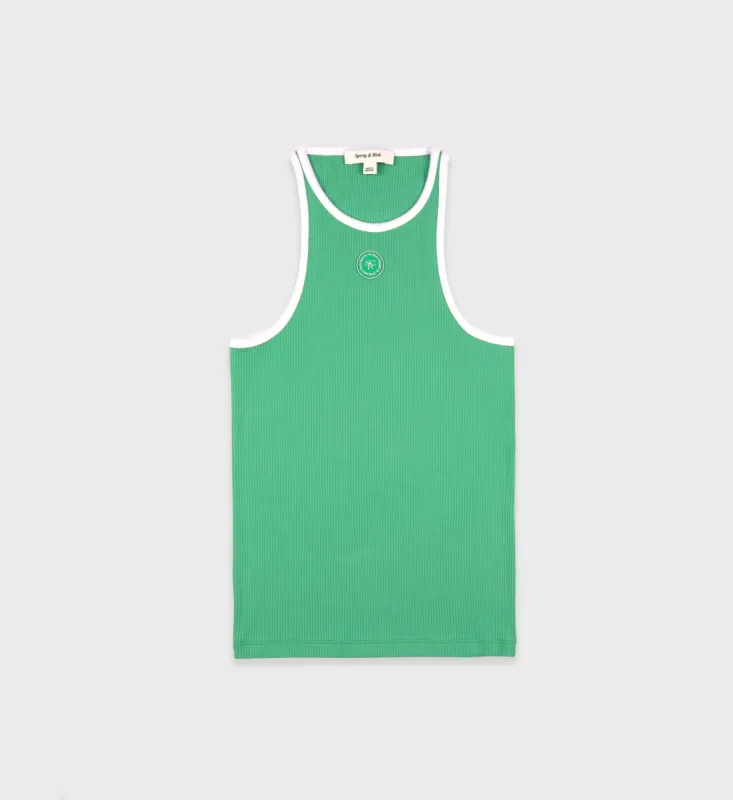 SRHWC Ribbed Tank - Verde/White sold by Sporty and Rich