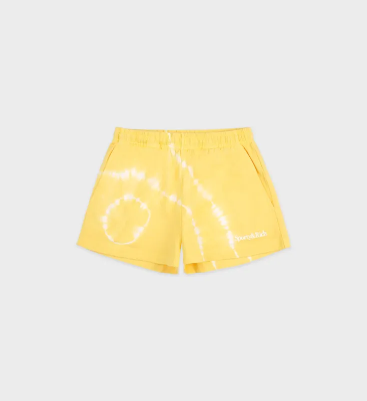 Serif Logo Disco Short - Sunshine Tie Dye sold by Sporty and Rich