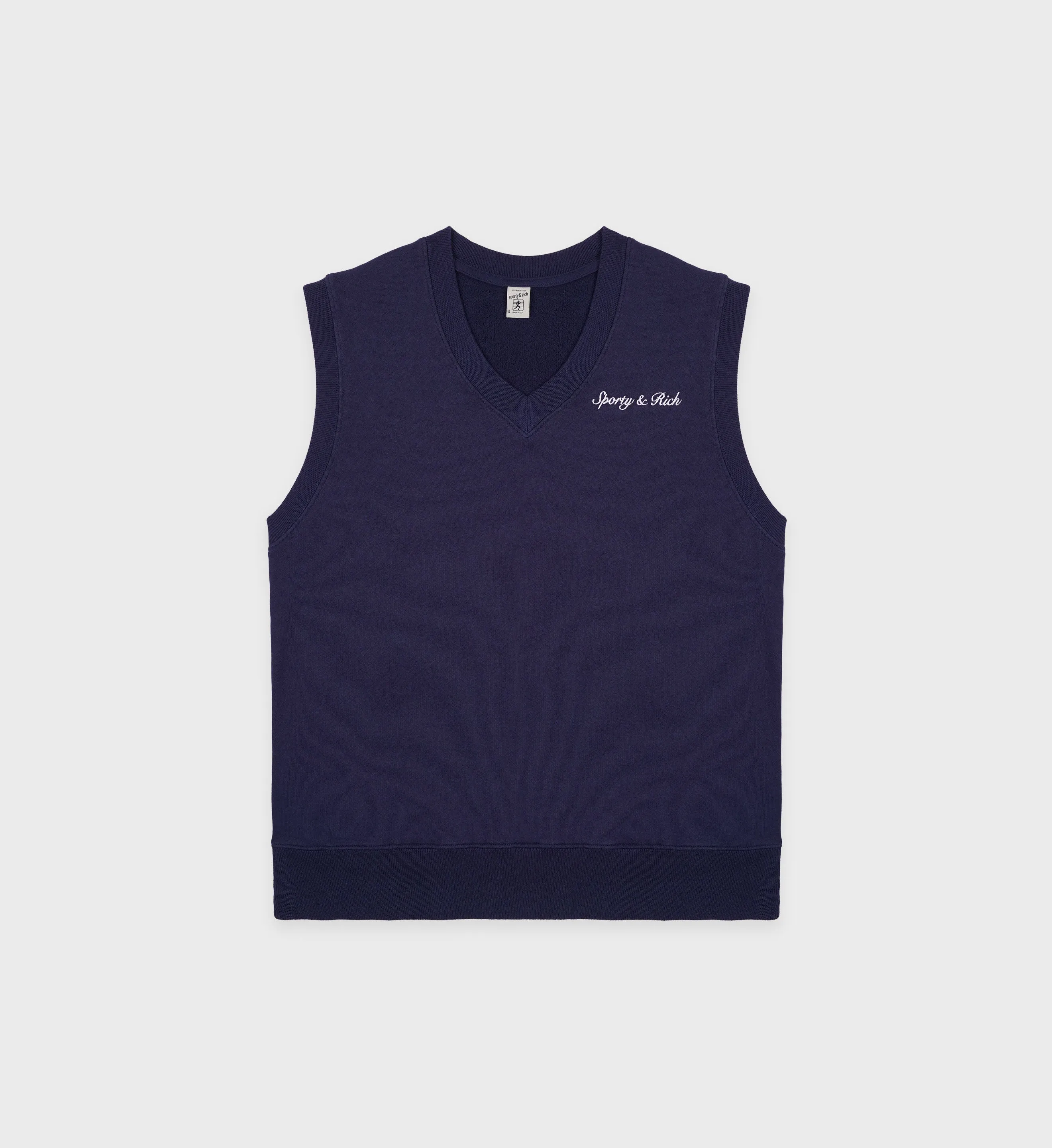 Syracuse V-Neck Vest - Navy/White sold by Sporty and Rich