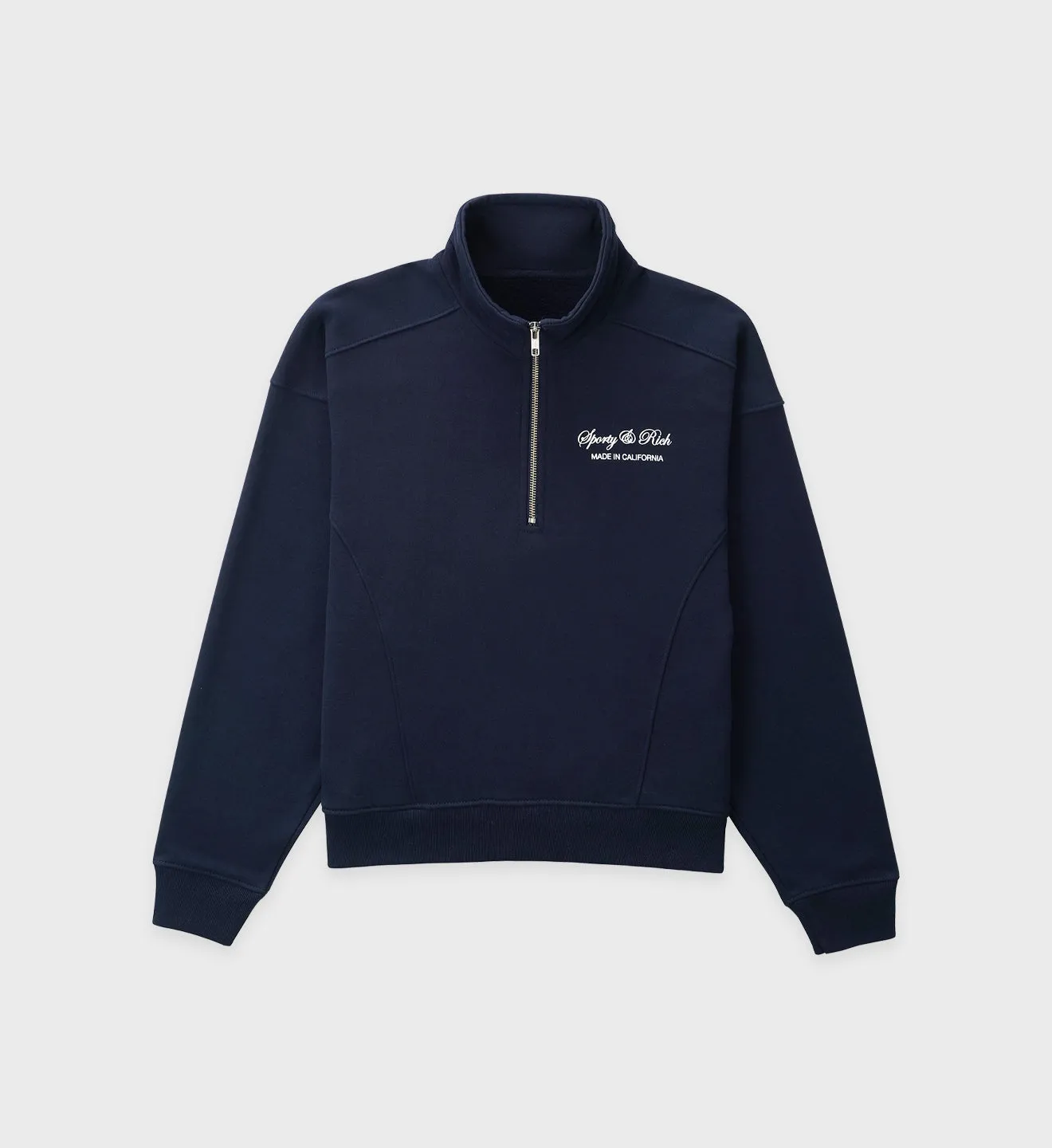 Script Logo Quarter Zip - Navy sold by Sporty and Rich