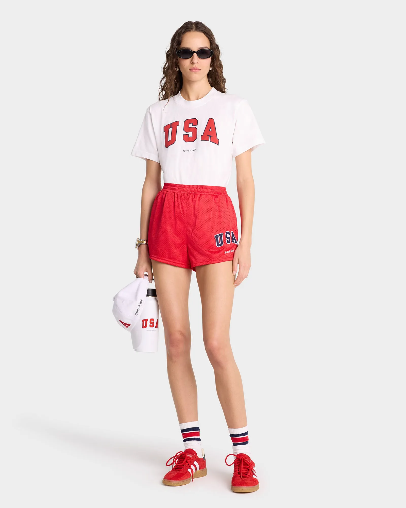 USA T-Shirt - White/Sports Red/Navy sold by Sporty and Rich product image thumbnail 3