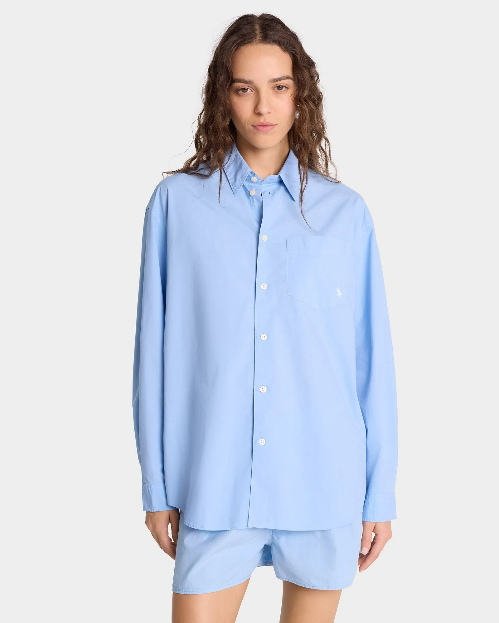 SRC Oversized Shirt - Sky Blue/White sold by Sporty and Rich product image thumbnail 3