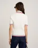 Serif Logo Mini Cable Polo - Off White/Navy/Red sold by Sporty and Rich