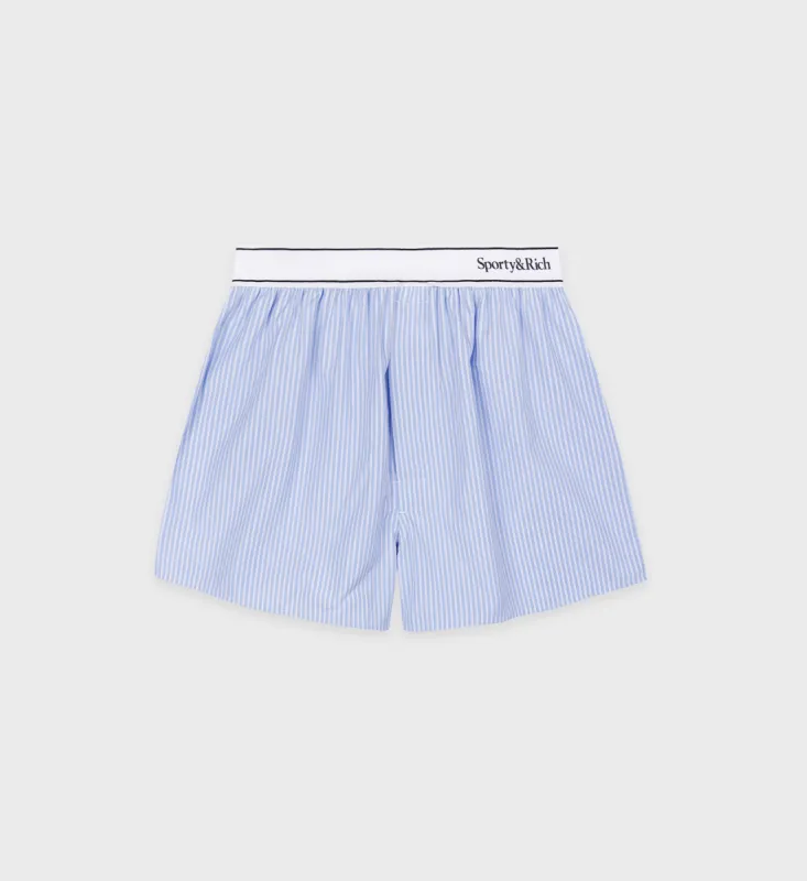 Serif Logo Boxer Short - Sky Blue/White sold by Sporty and Rich