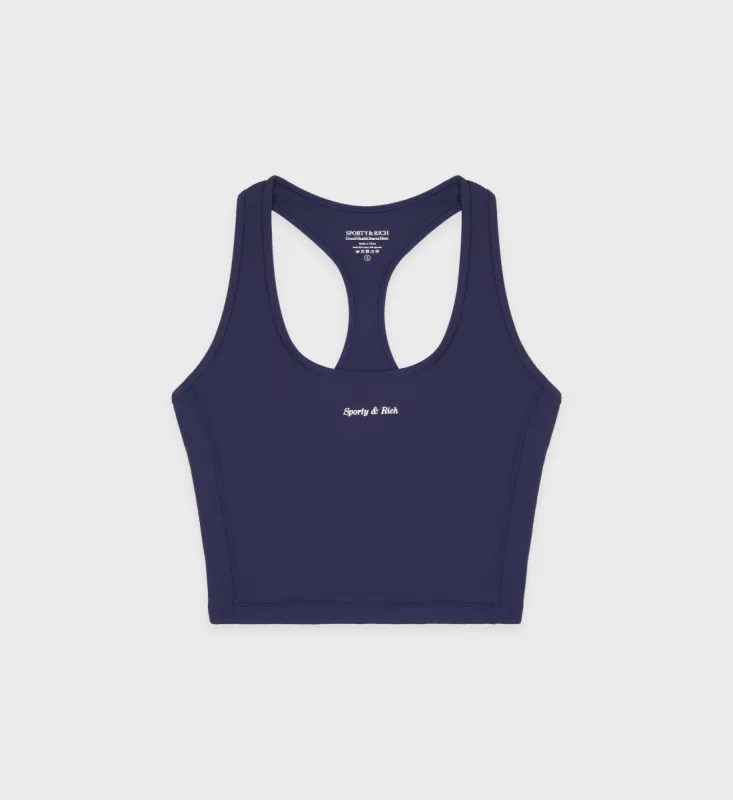 Classic Logo Sports Tank - Navy/White sold by Sporty and Rich