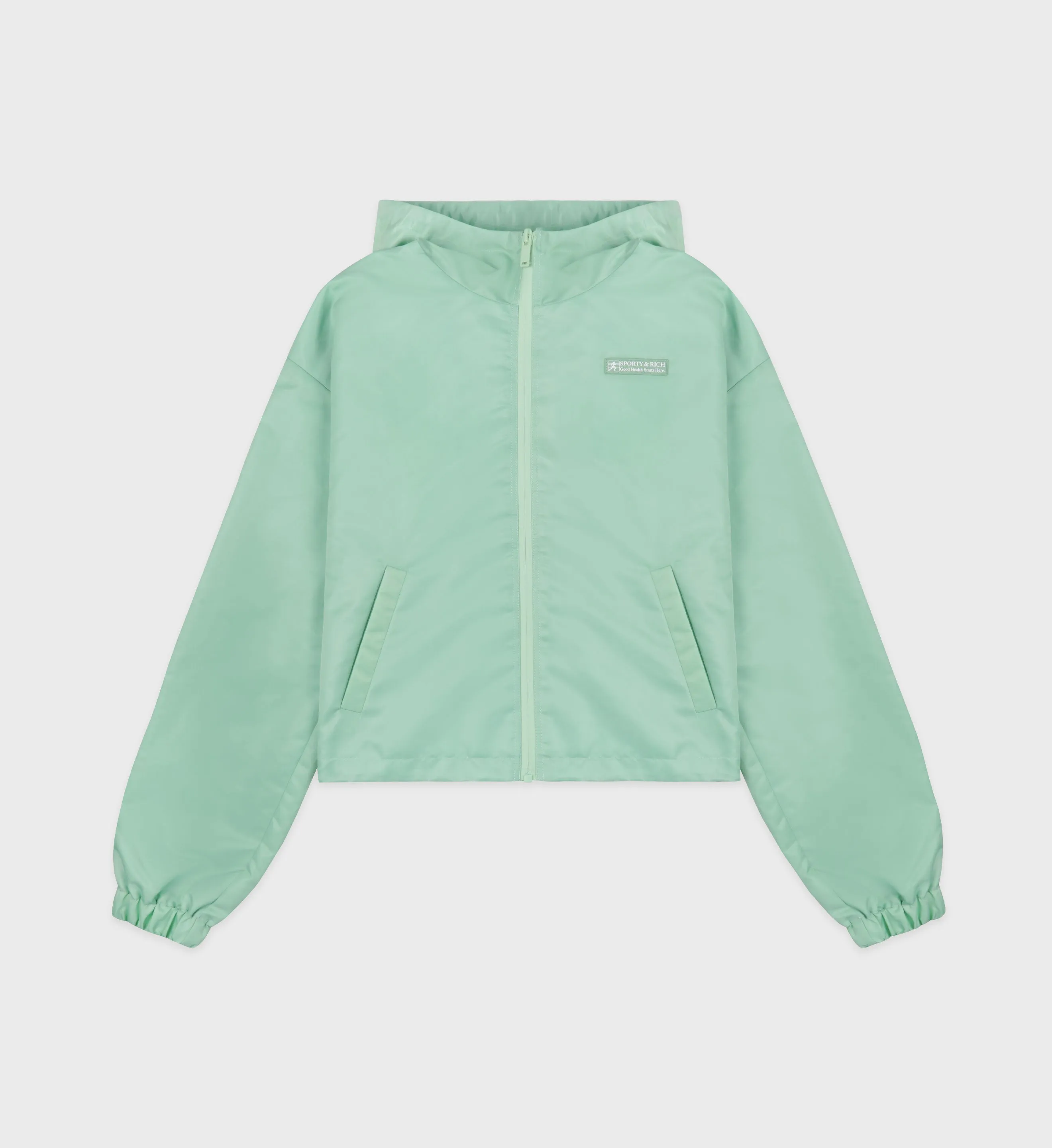 Good Health Nylon Windbreaker - Thyme/White sold by Sporty and Rich