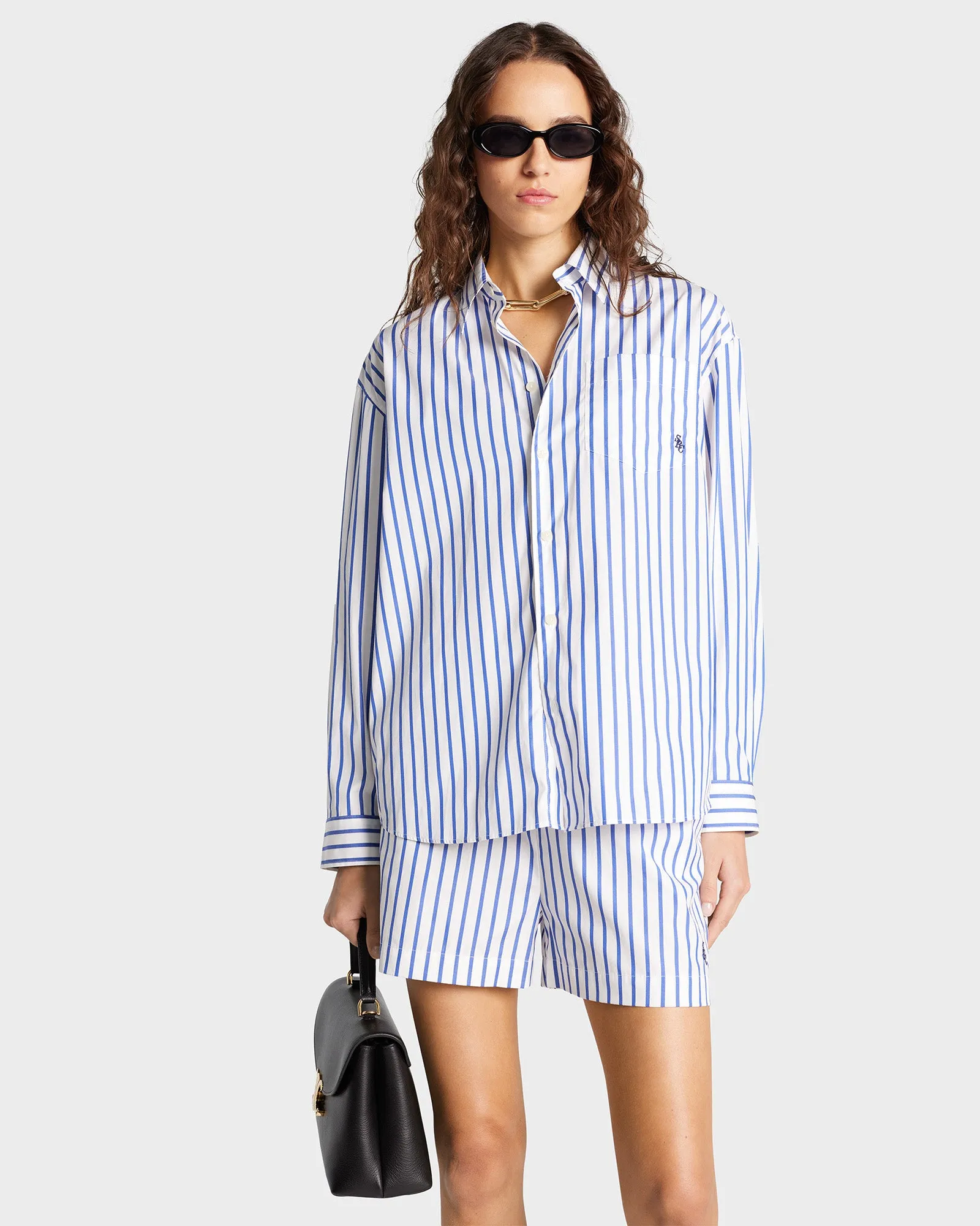 SRC Oversized Shirt - Navy Striped sold by Sporty and Rich product image thumbnail 4