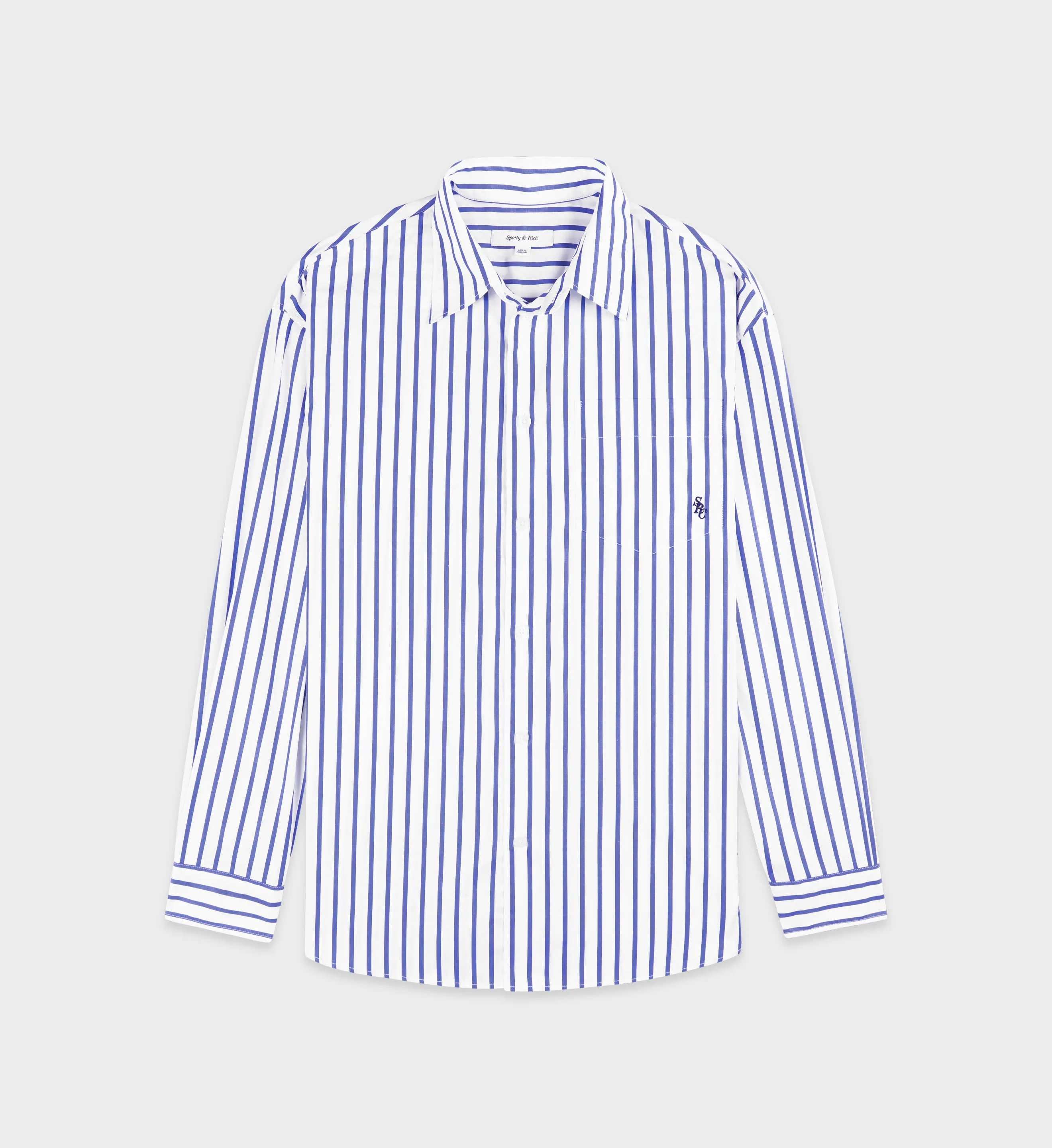 SRC Oversized Shirt - Navy Striped sold by Sporty and Rich