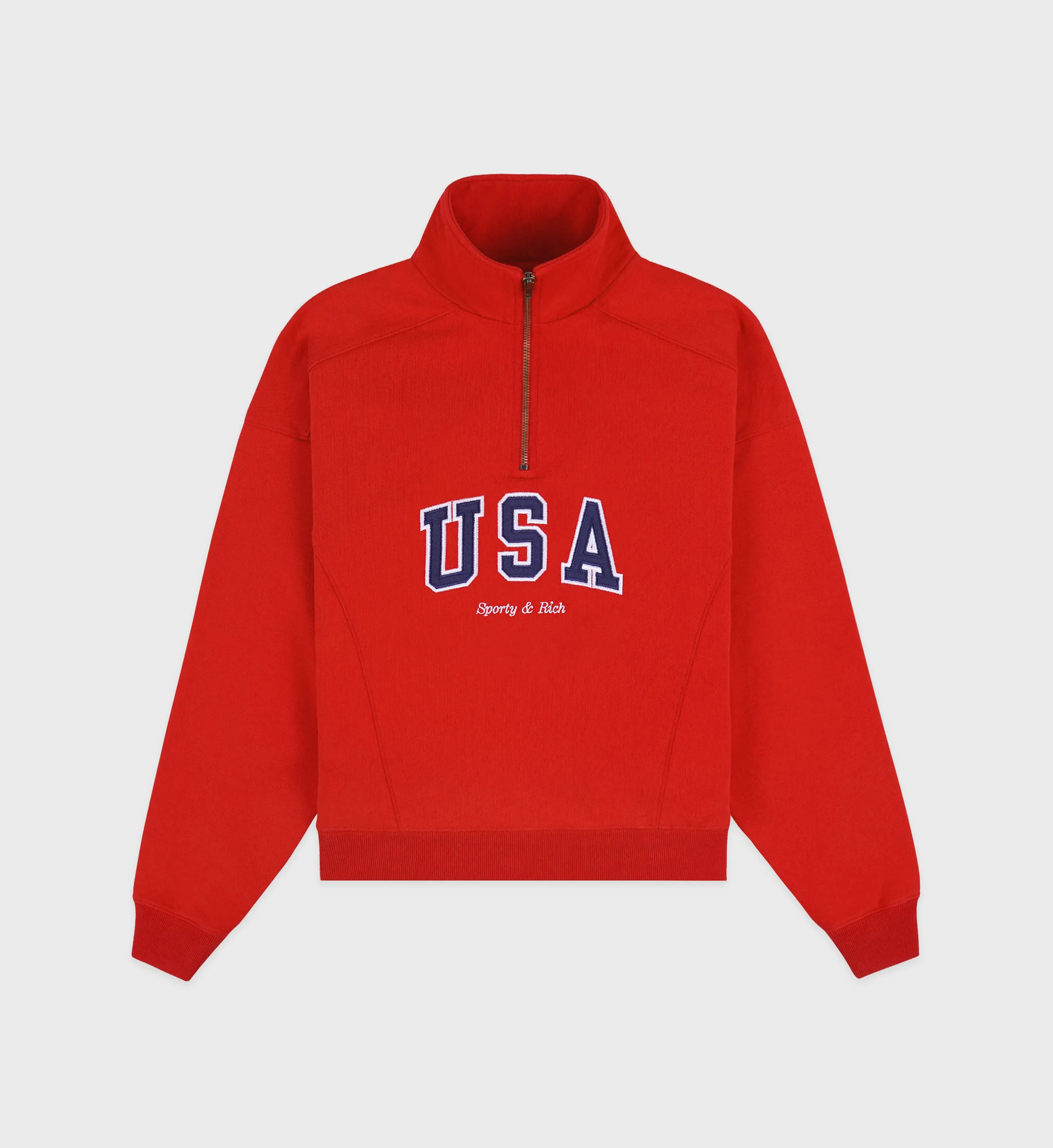 USA Quarter Zip - Sports Red/Navy/White sold by Sporty and Rich