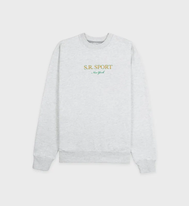 Wimbledon Crewneck - Heather Gray sold by Sporty and Rich