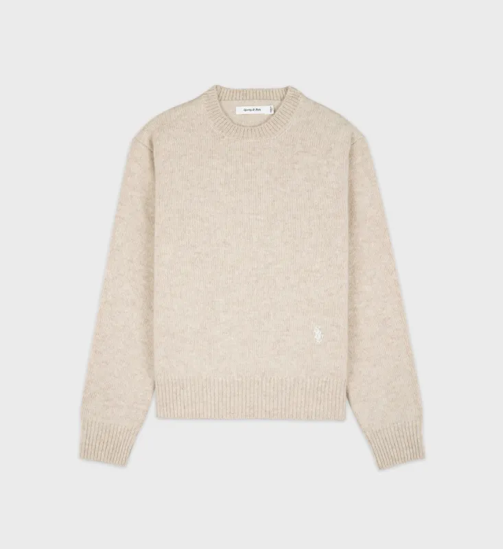 SRC Wool Crewneck - Heather Oatmeal sold by Sporty and Rich