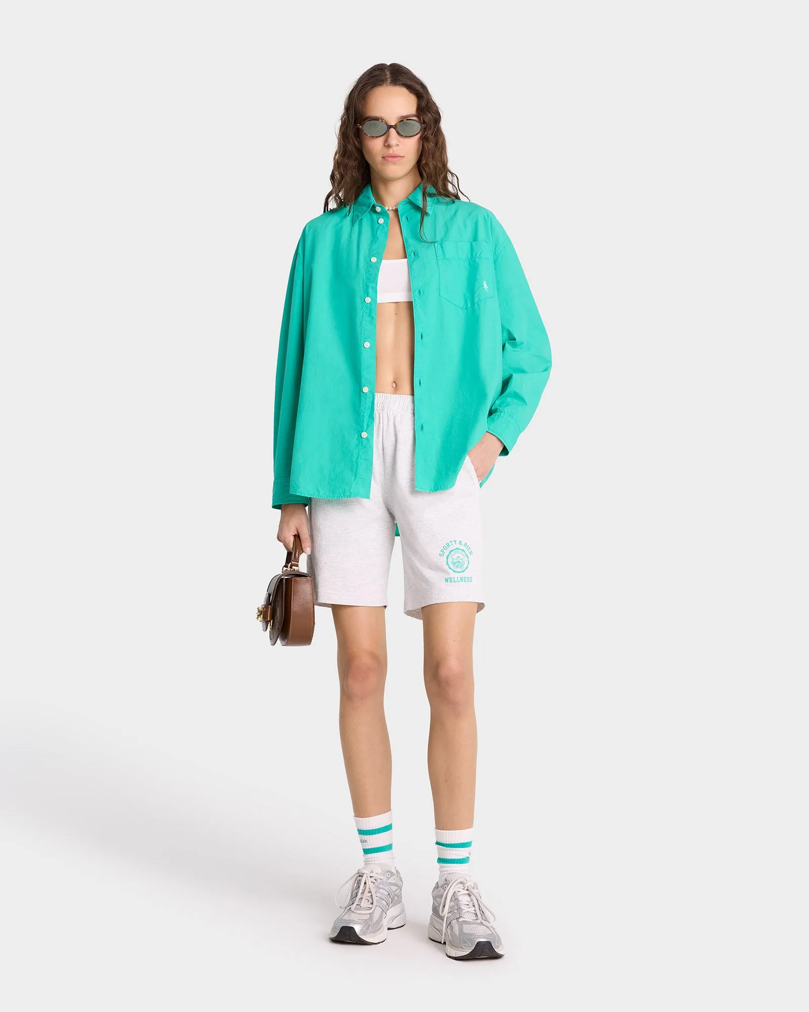 SRC Oversized Shirt - Caribbean/White sold by Sporty and Rich product image thumbnail 3