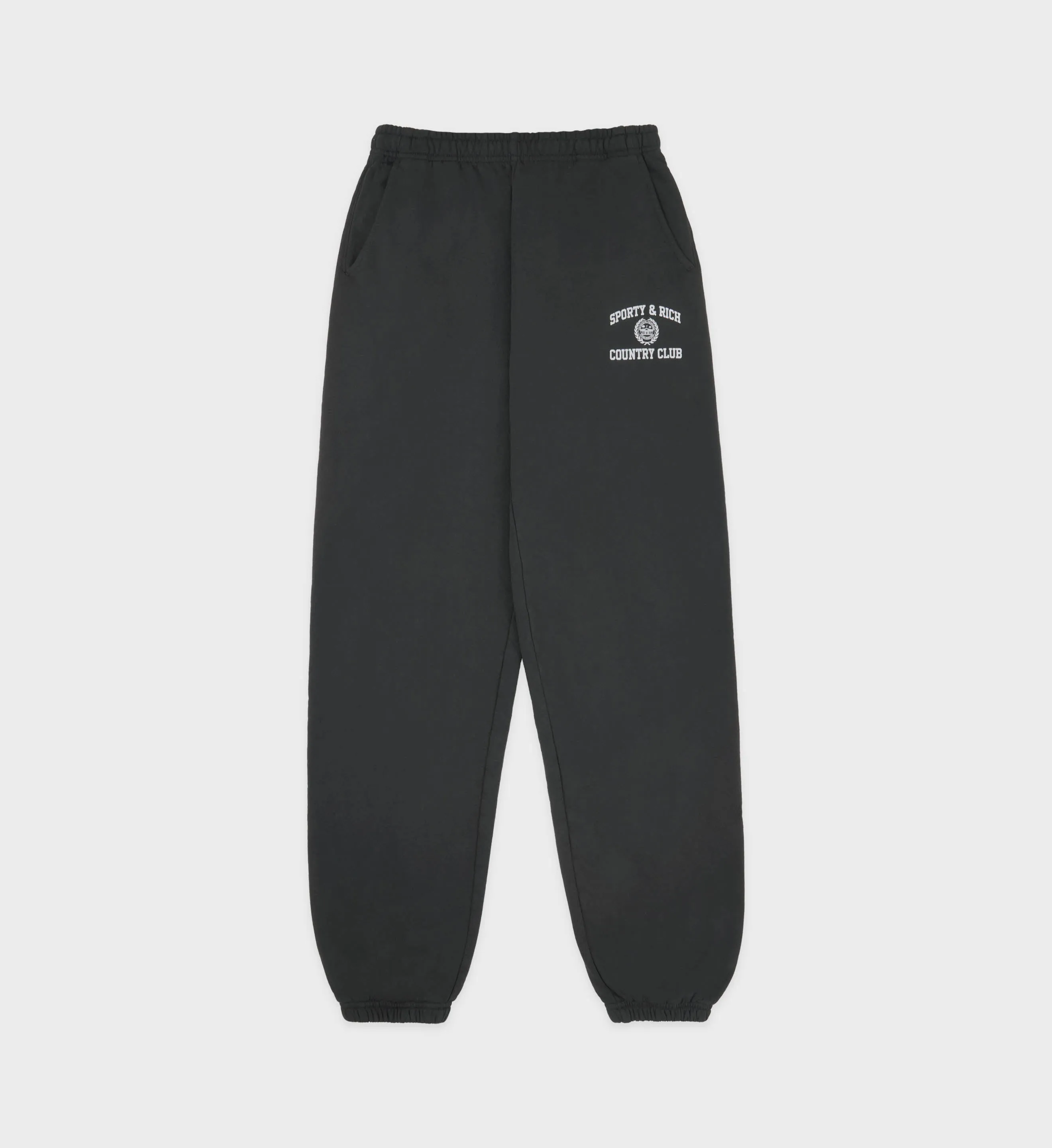 Varsity Crest Sweatpant - Faded Black/White sold by Sporty and Rich
