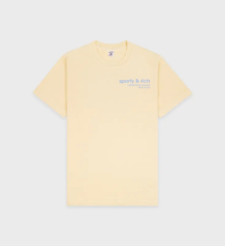USA Health Club T-Shirt - Almond/China Blue sold by Sporty and Rich
