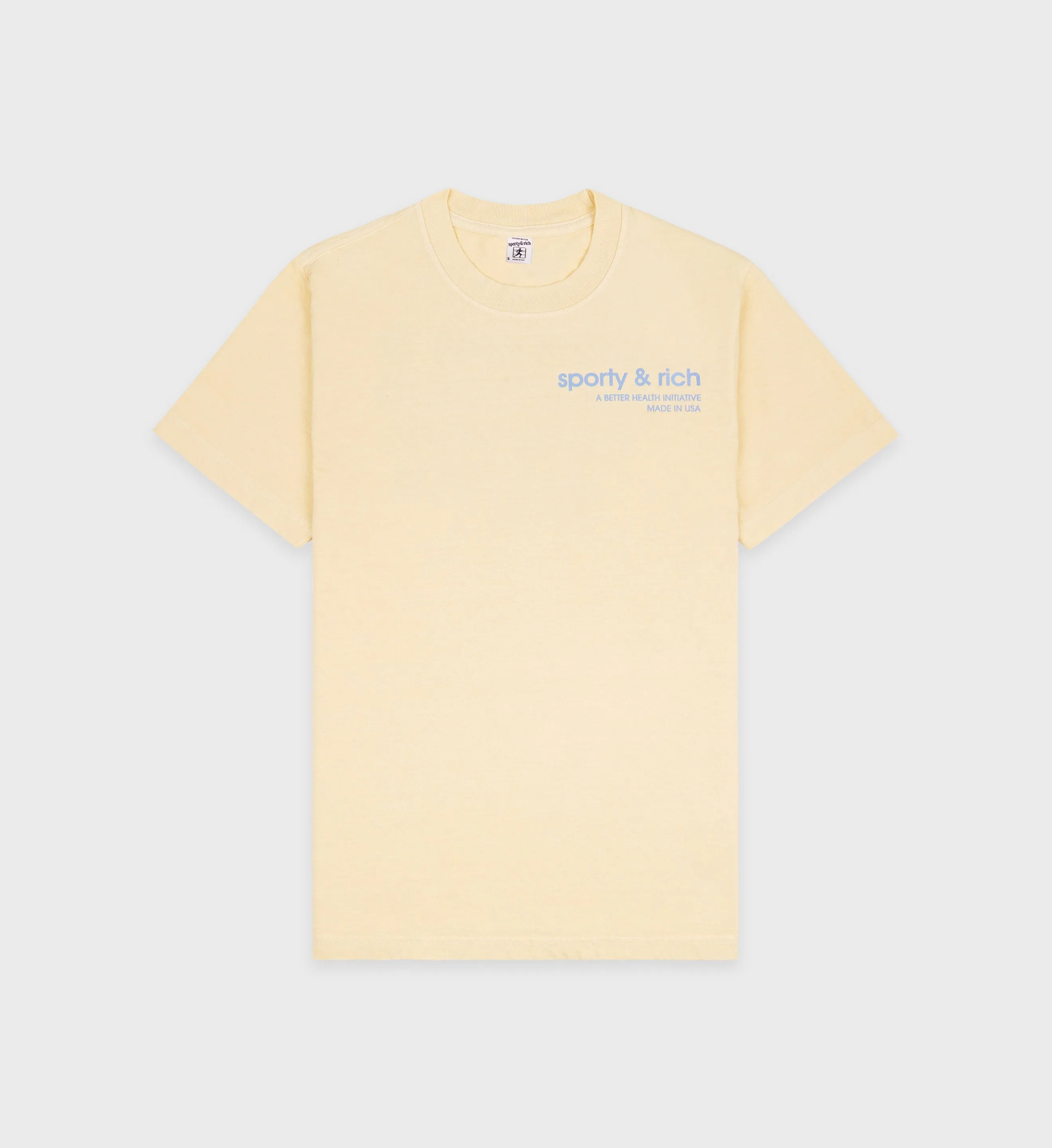 USA Health Club T-Shirt - Almond/China Blue sold by Sporty and Rich