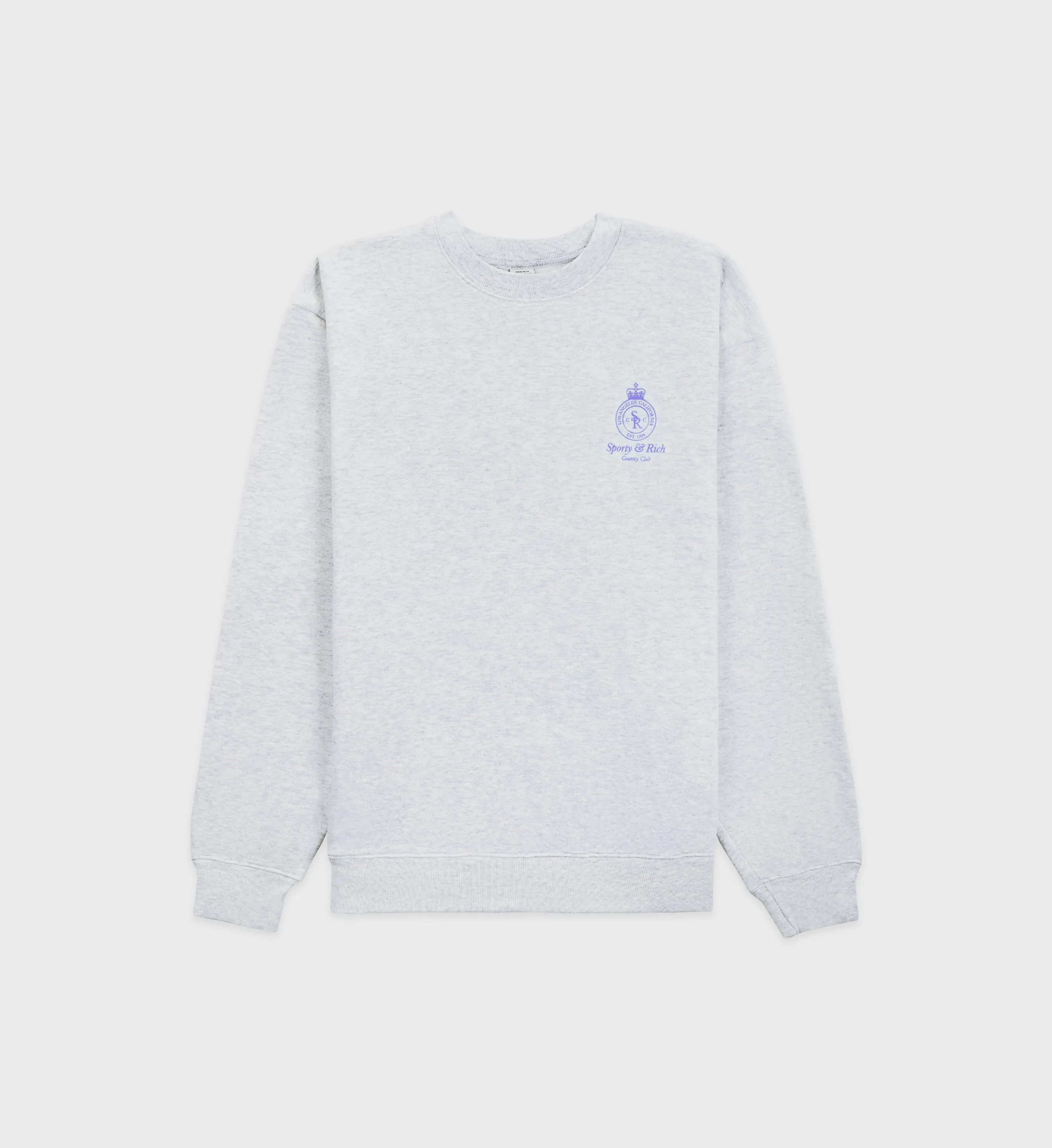 Crown Crewneck - Heather Gray sold by Sporty and Rich
