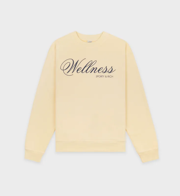 Carlyle Crewneck - Almond/Navy sold by Sporty and Rich