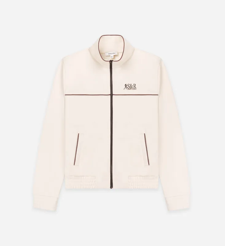 Action Logo Track Jacket - Milk/Cocoa sold by Sporty and Rich