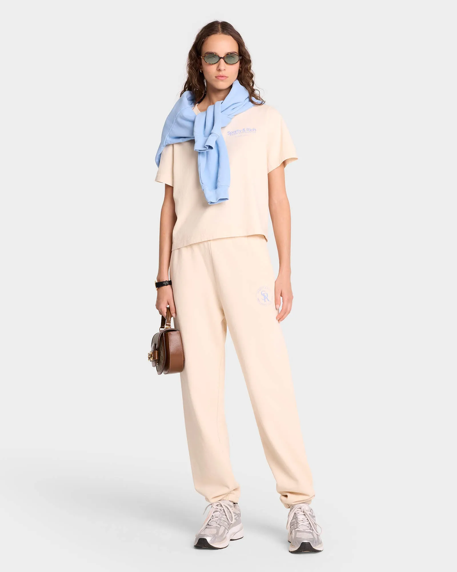 S&R Sweatpant - Cream/Sky Blue sold by Sporty and Rich product image thumbnail 3