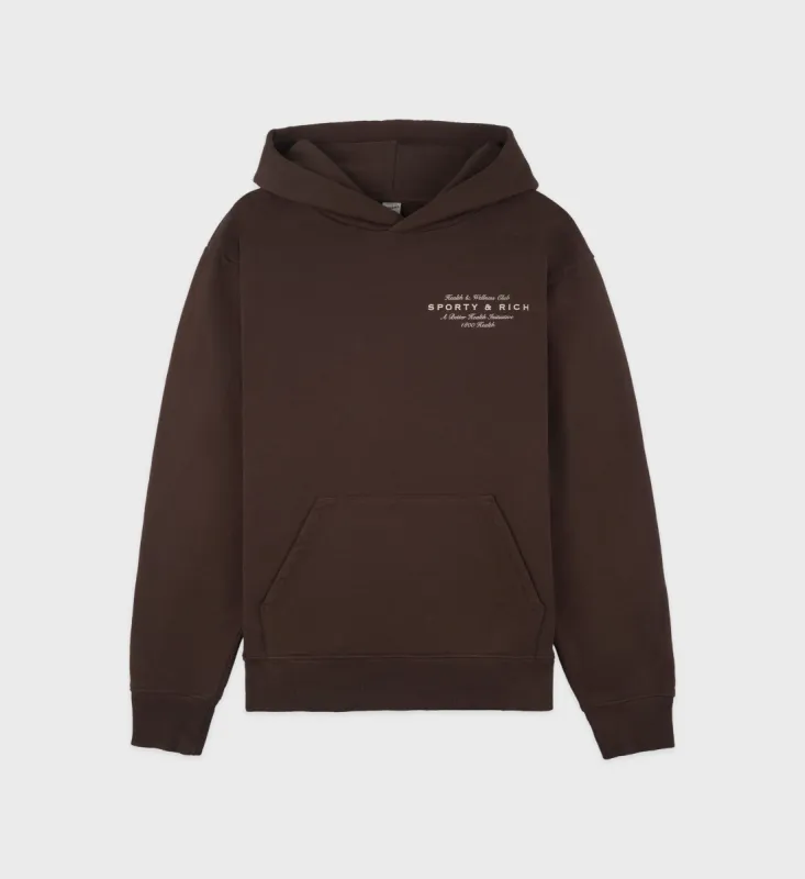 Health Initiative Hoodie - Chocolate/Cream sold by Sporty and Rich