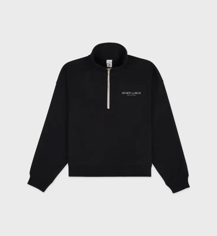 Made In California Quarter Zip - Black/White sold by Sporty and Rich