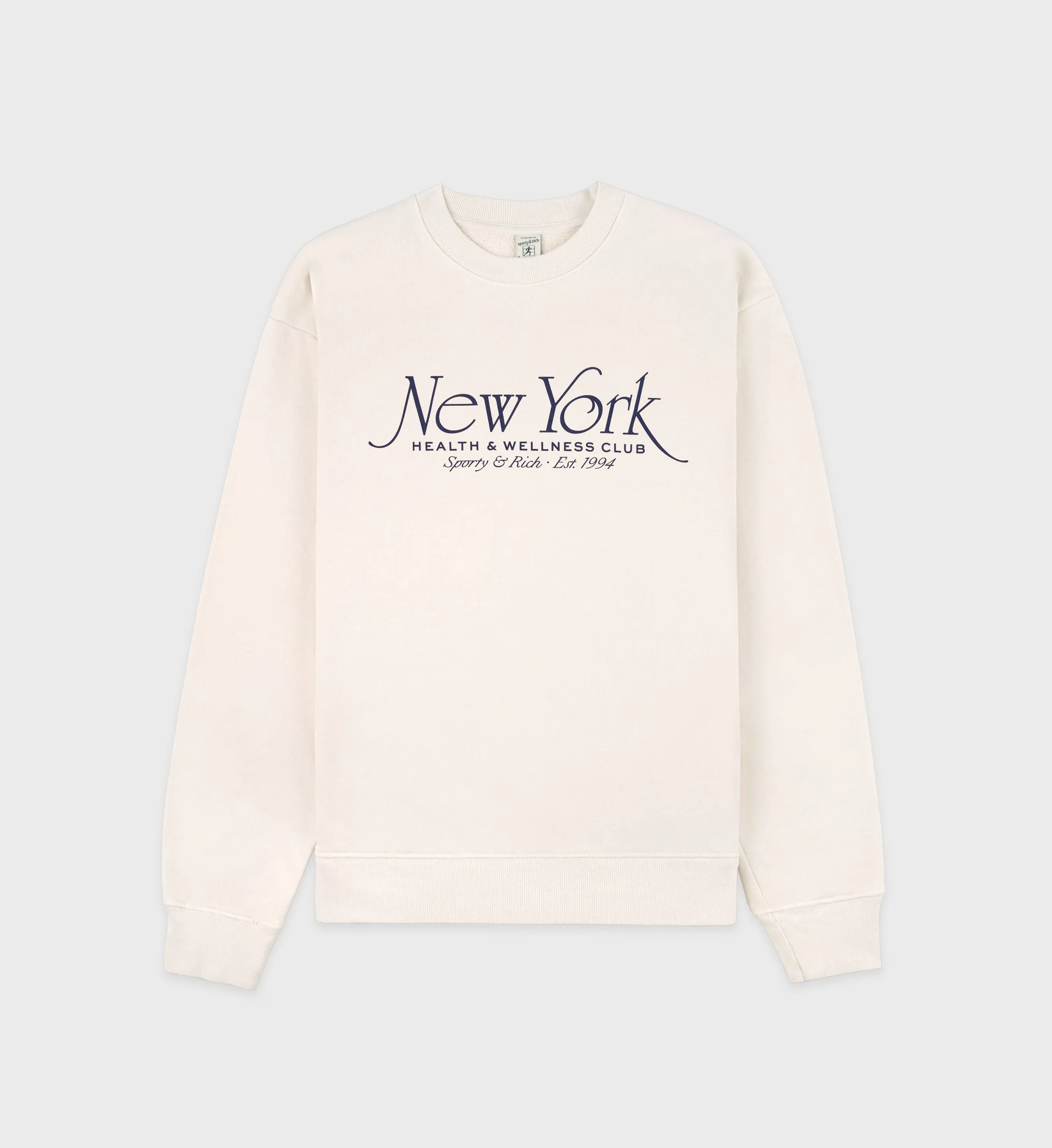 NY 94 Crewneck - Cream/Navy sold by Sporty and Rich