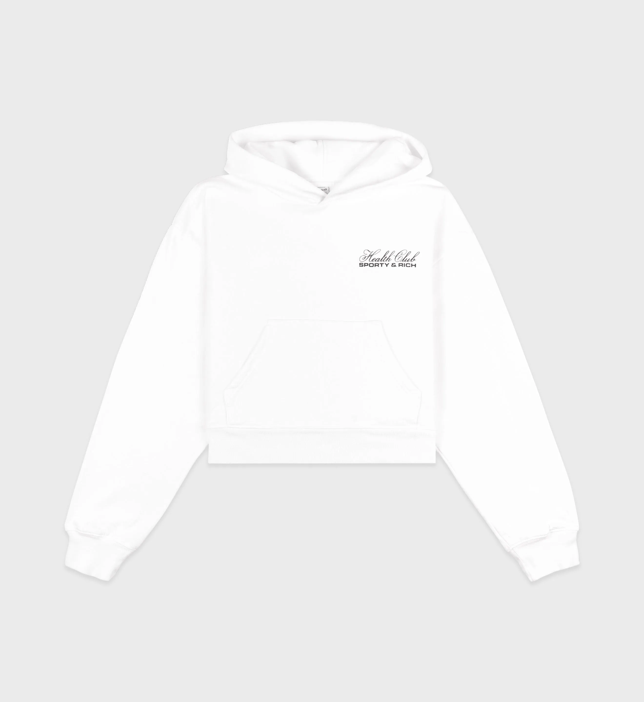 Made In USA Cropped Hoodie - White/Black sold by Sporty and Rich