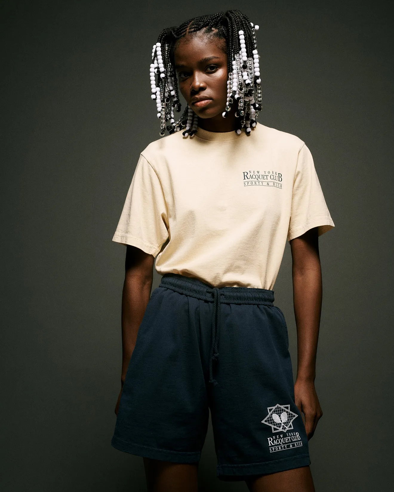 NY Racquet Club Gym Short - Navy/White sold by Sporty and Rich product image thumbnail 5