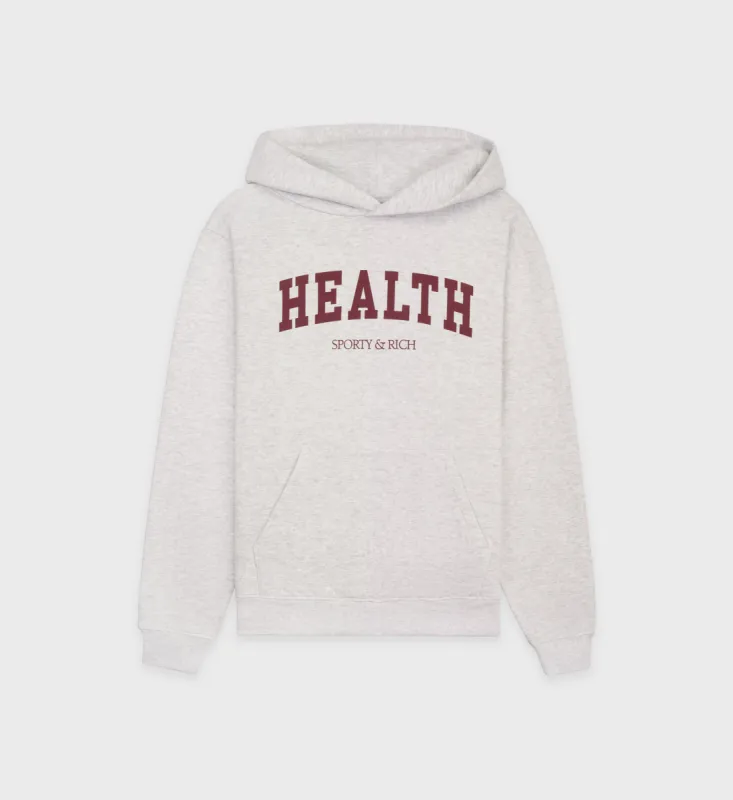 Health Ivy Hoodie - Heather Gray/Merlot sold by Sporty and Rich
