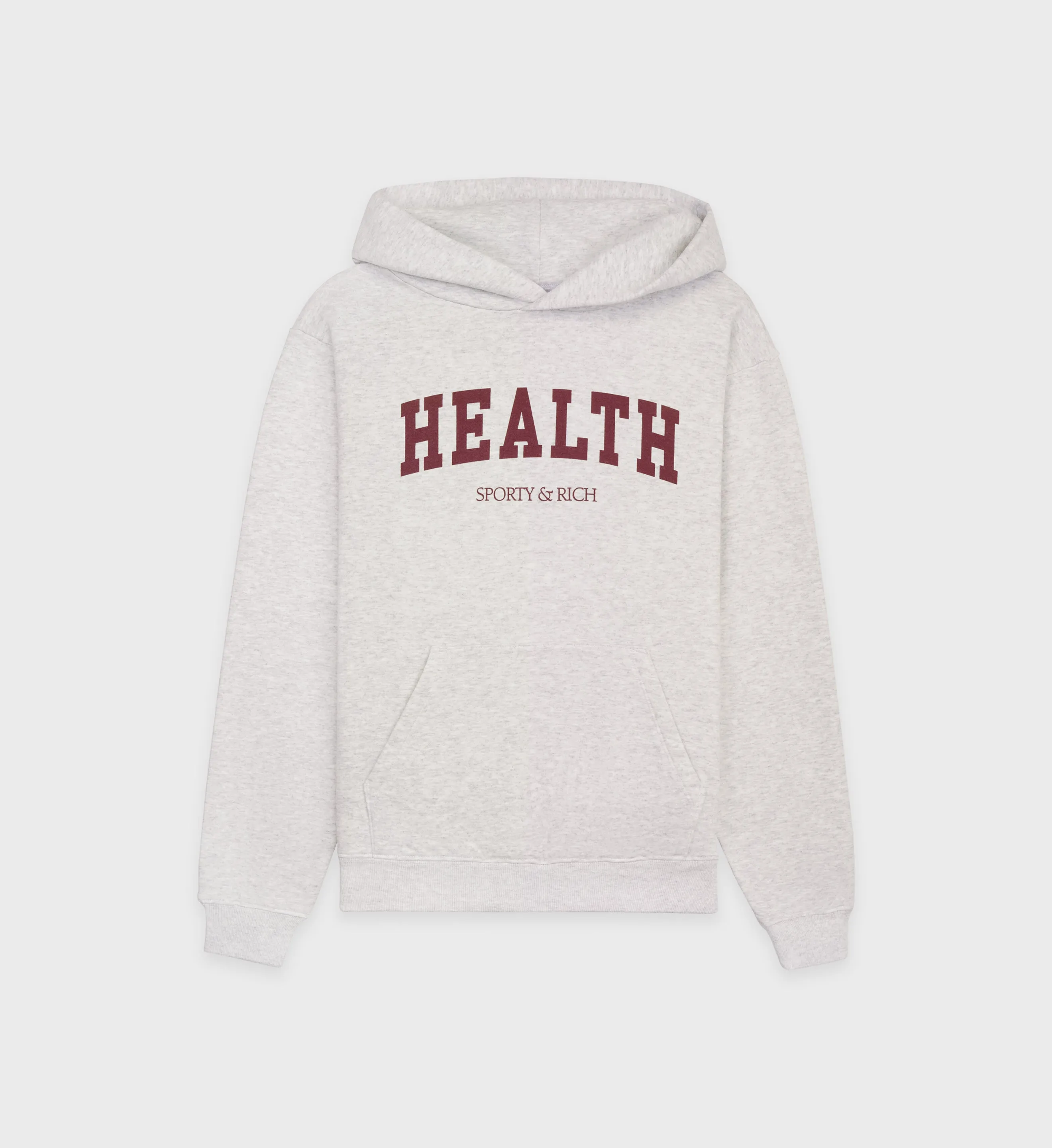 Health Ivy Hoodie - Heather Gray/Merlot sold by Sporty and Rich