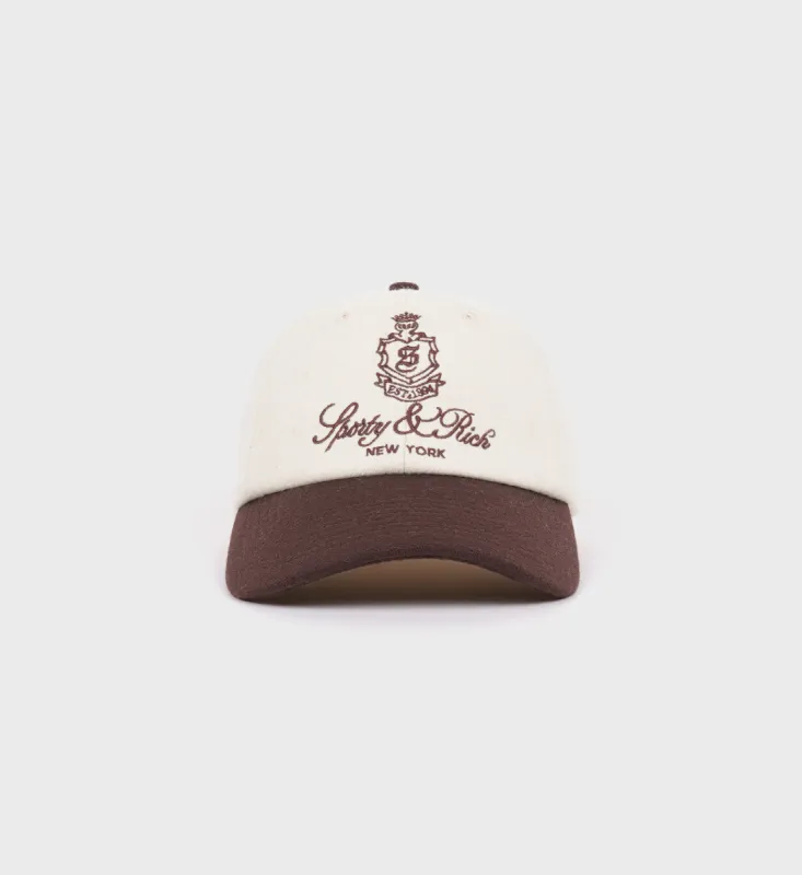 Vendome Wool Hat - Off White/Chocolate sold by Sporty and Rich