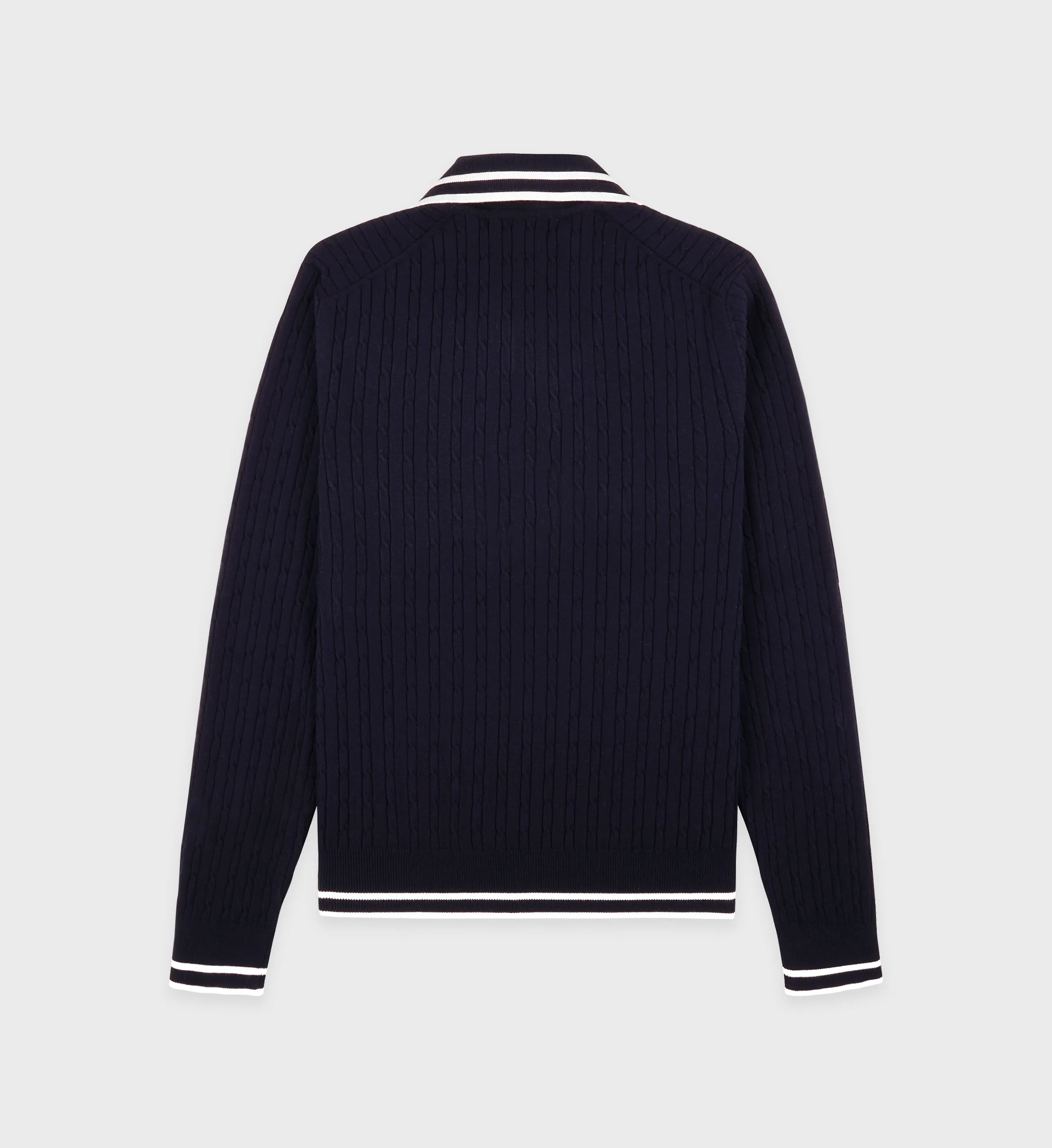 SRC Cableknit Polo - Navy/Cream sold by Sporty and Rich product image thumbnail 2