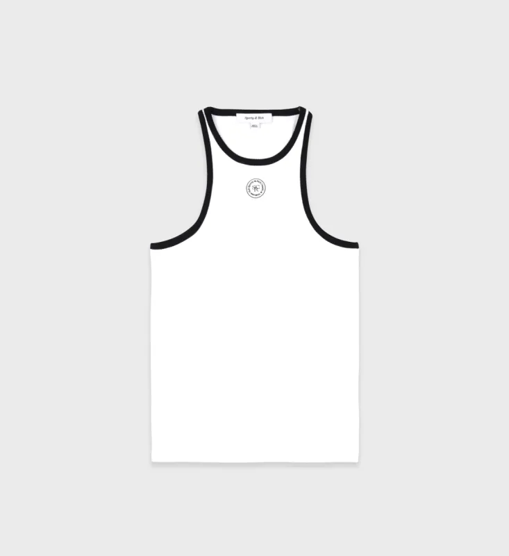 SRHWC Ribbed Tank - White/Black sold by Sporty and Rich