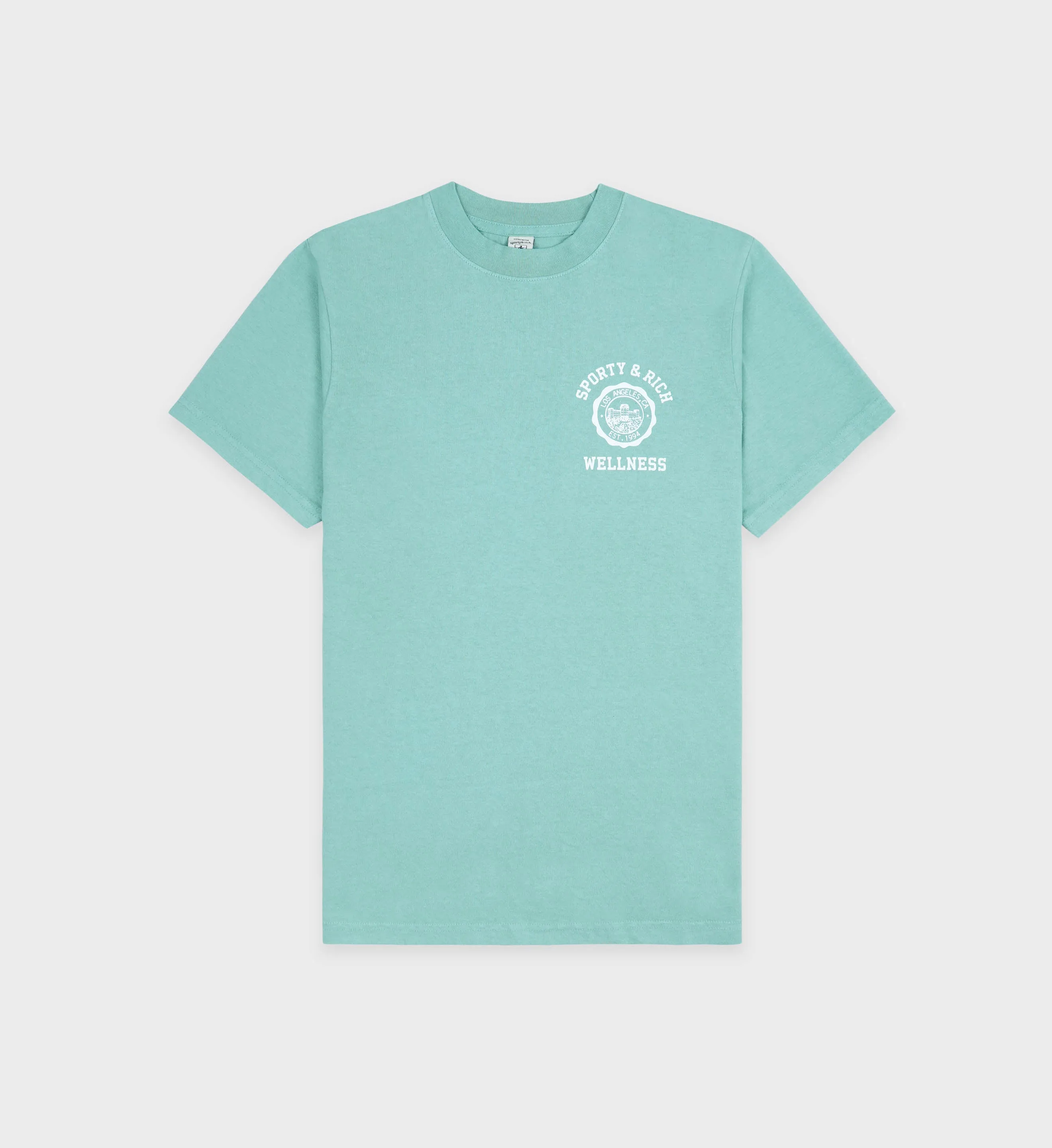 Emblem T-Shirt - Aquamarine/White sold by Sporty and Rich