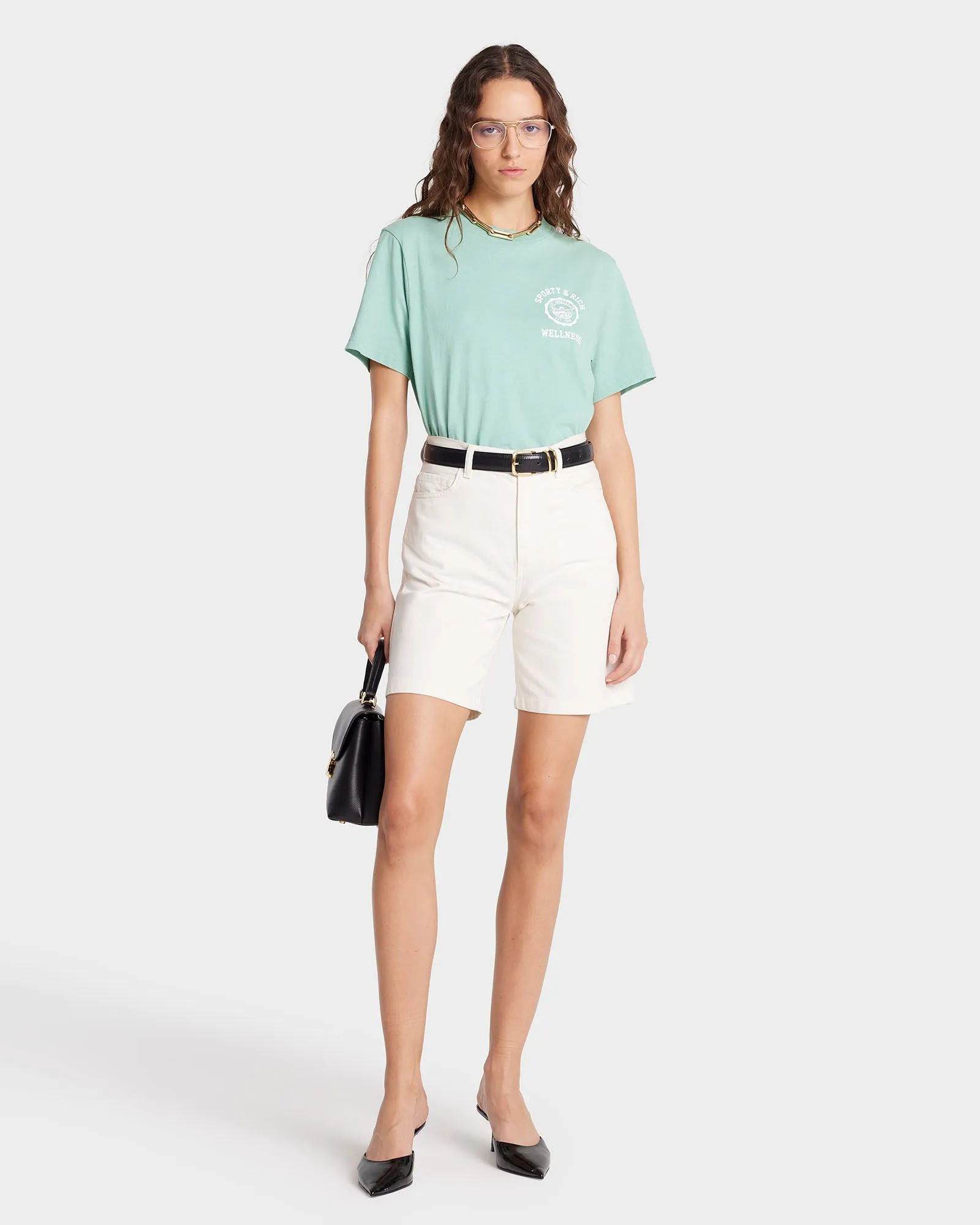 Emblem T-Shirt - Aquamarine/White sold by Sporty and Rich product image thumbnail 3