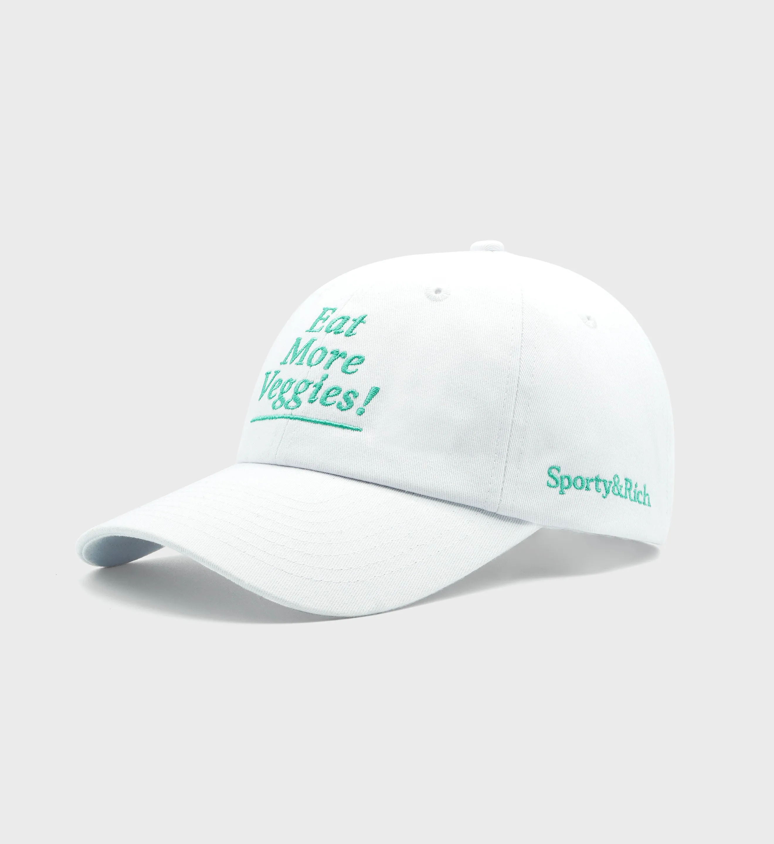 Eat More Veggies Hat - White/Amalfi Green sold by Sporty and Rich product image thumbnail 2