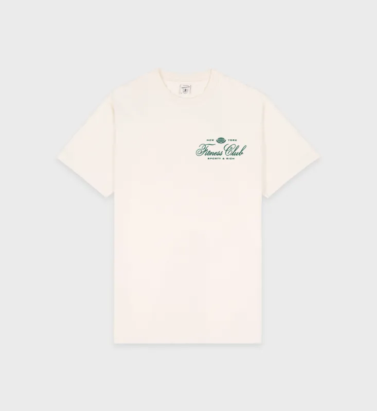 Fitness World T-Shirt - Cream/Alpine sold by Sporty and Rich