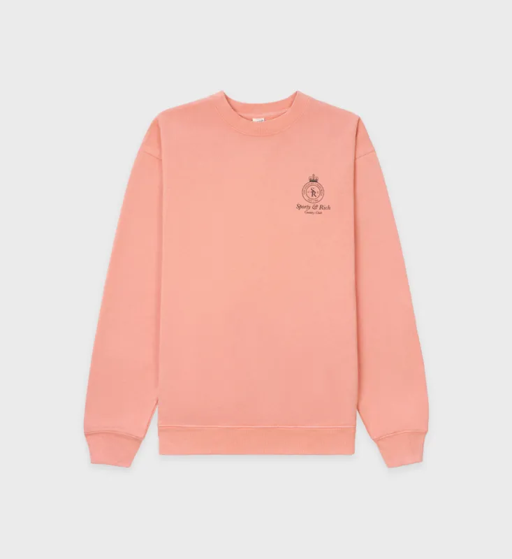Crown Crewneck - Grapefruit sold by Sporty and Rich