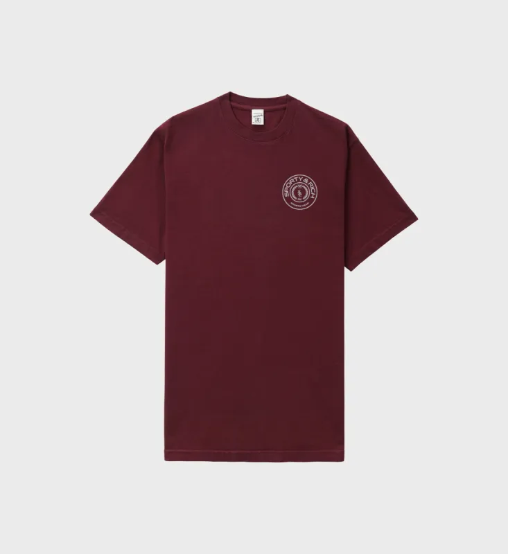Connecticut Crest T-Shirt - Merlot sold by Sporty and Rich