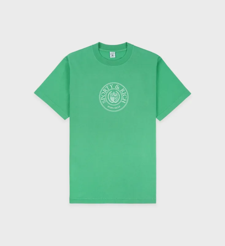 Connecticut Crest T-Shirt - Verde/White sold by Sporty and Rich