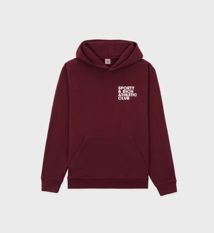 Exercise Often Hoodie - Merlot/White sold by Sporty and Rich