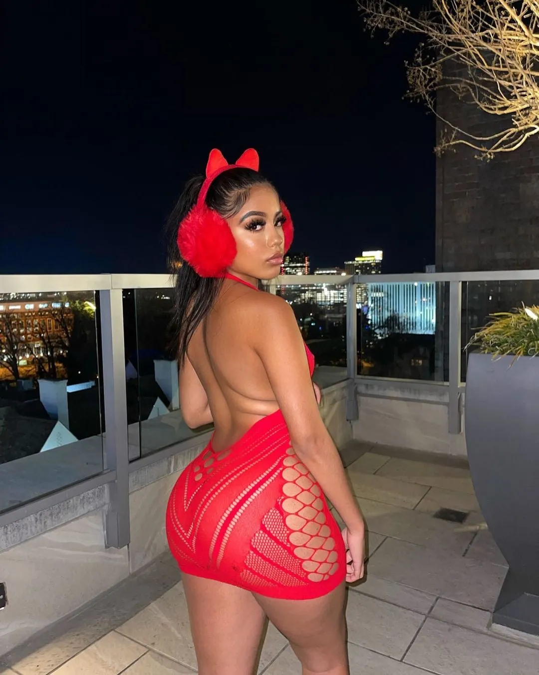 Raunchy Netted Dress - Red sold by Sassyluxe