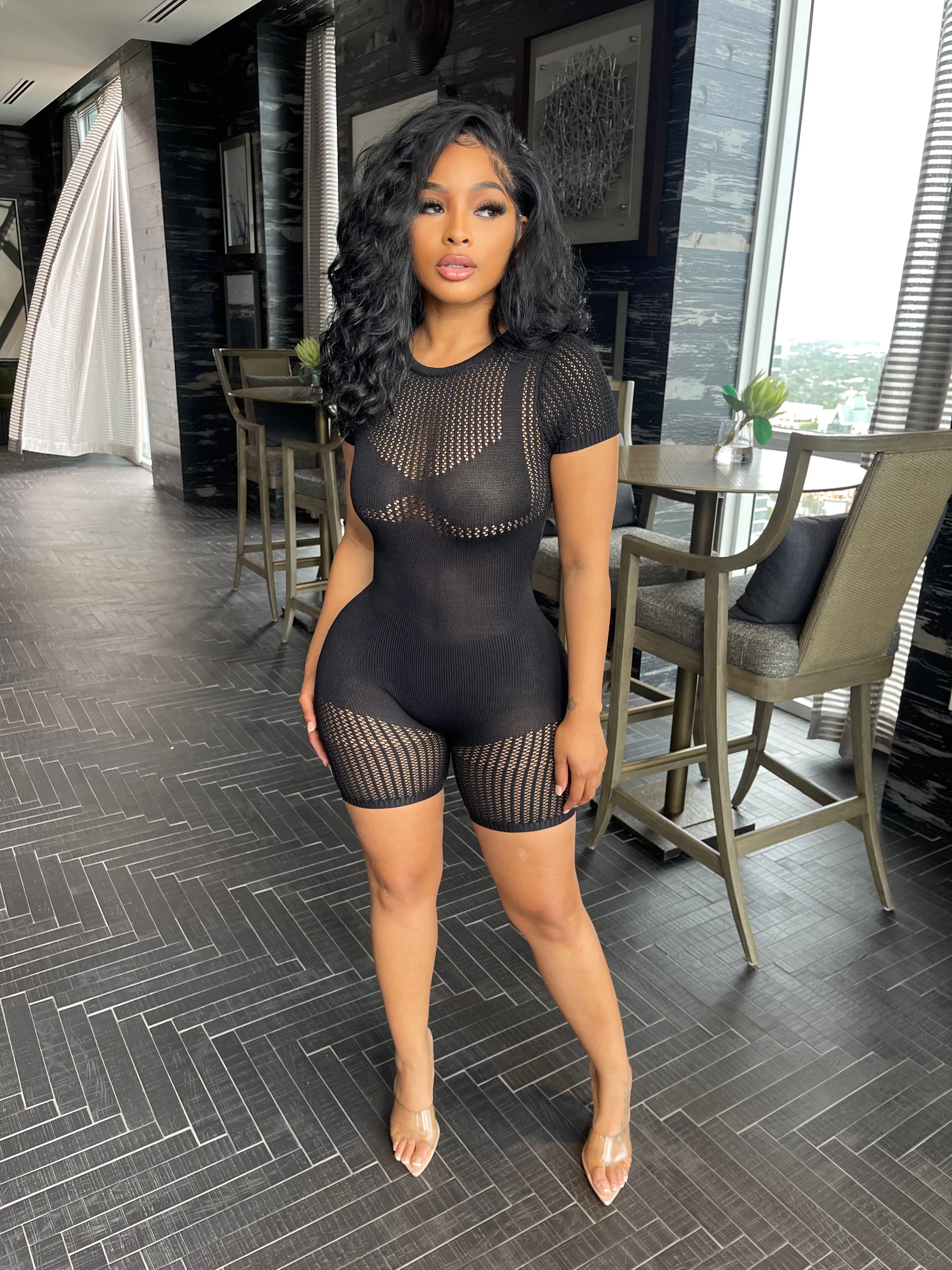 Call The Shots Lingerie Playsuit - Black sold by Sassyluxe