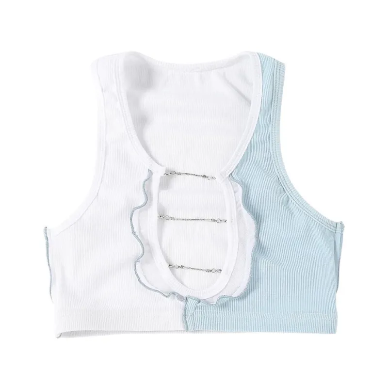 Icy Tank Top - White/Blue sold by Sassyluxe