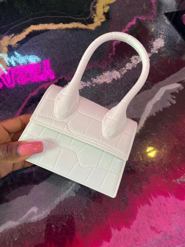 Sassy Mini Croc Bag - White sold by Sassyluxe